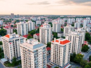 Clădiri moderne în România, piața imobiliară în 2025.