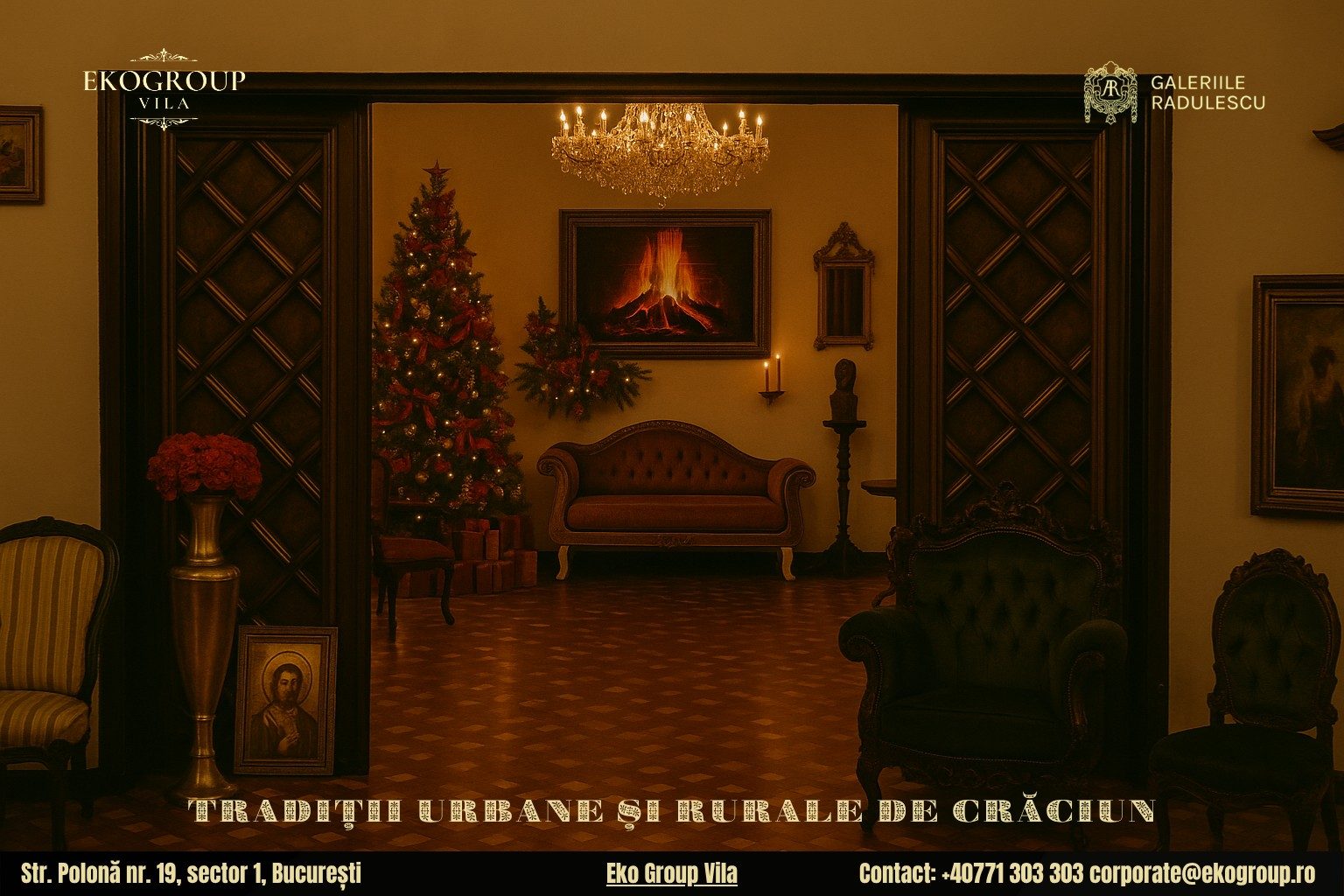 Decoratiuni de Craciun inspirate din epoca anilor ’30 – o experiență autentică la Eko Group Vila